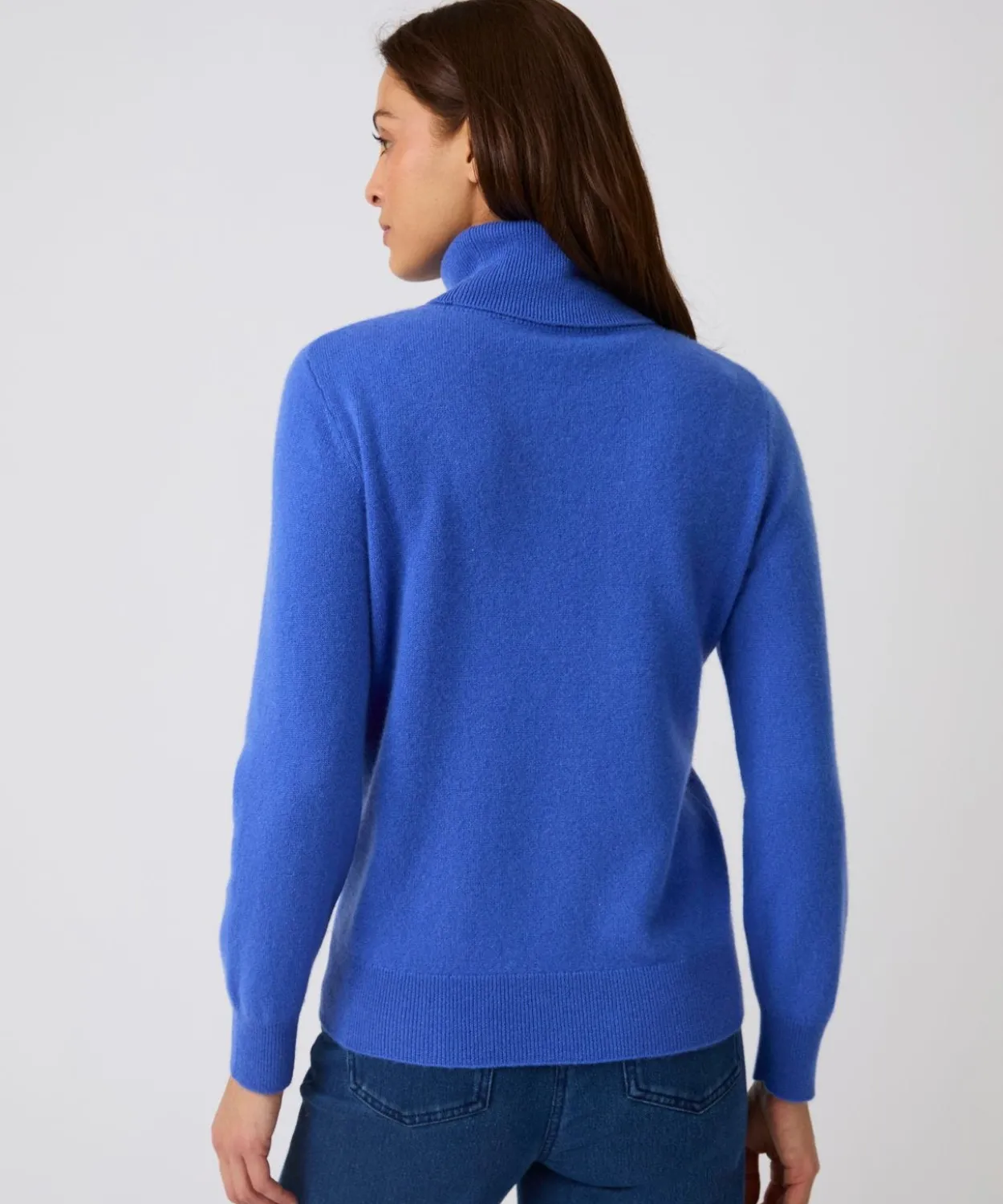 Pull col roulé pur cachemire
