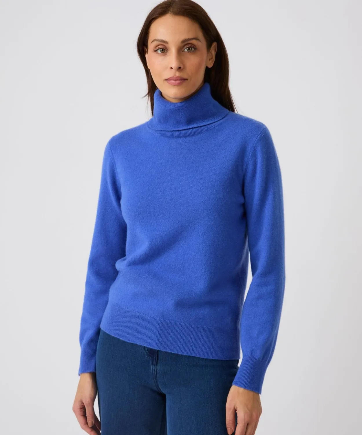 Pull col roulé pur cachemire