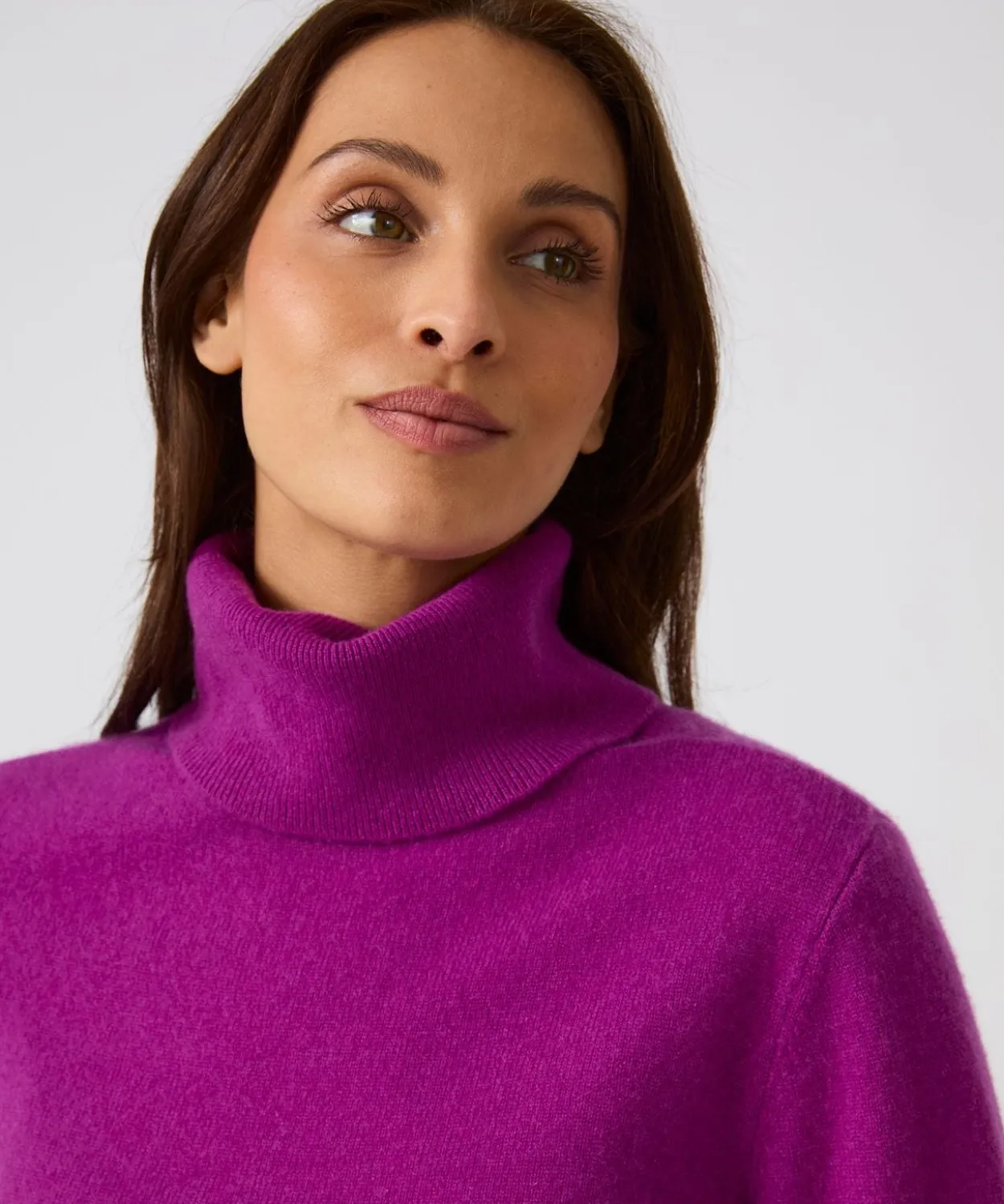 Pull col roulé pur cachemire