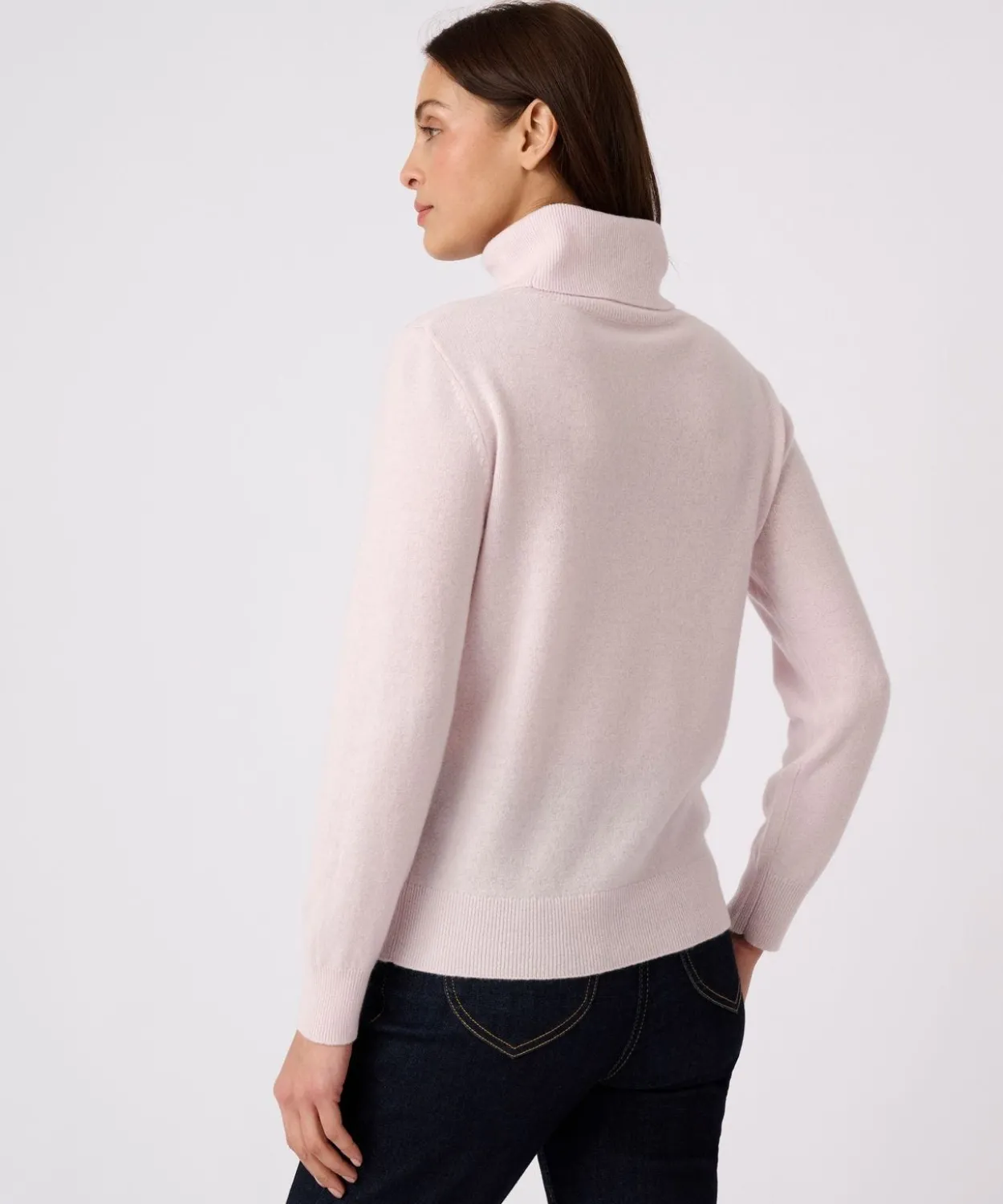 Pull col roulé pur cachemire