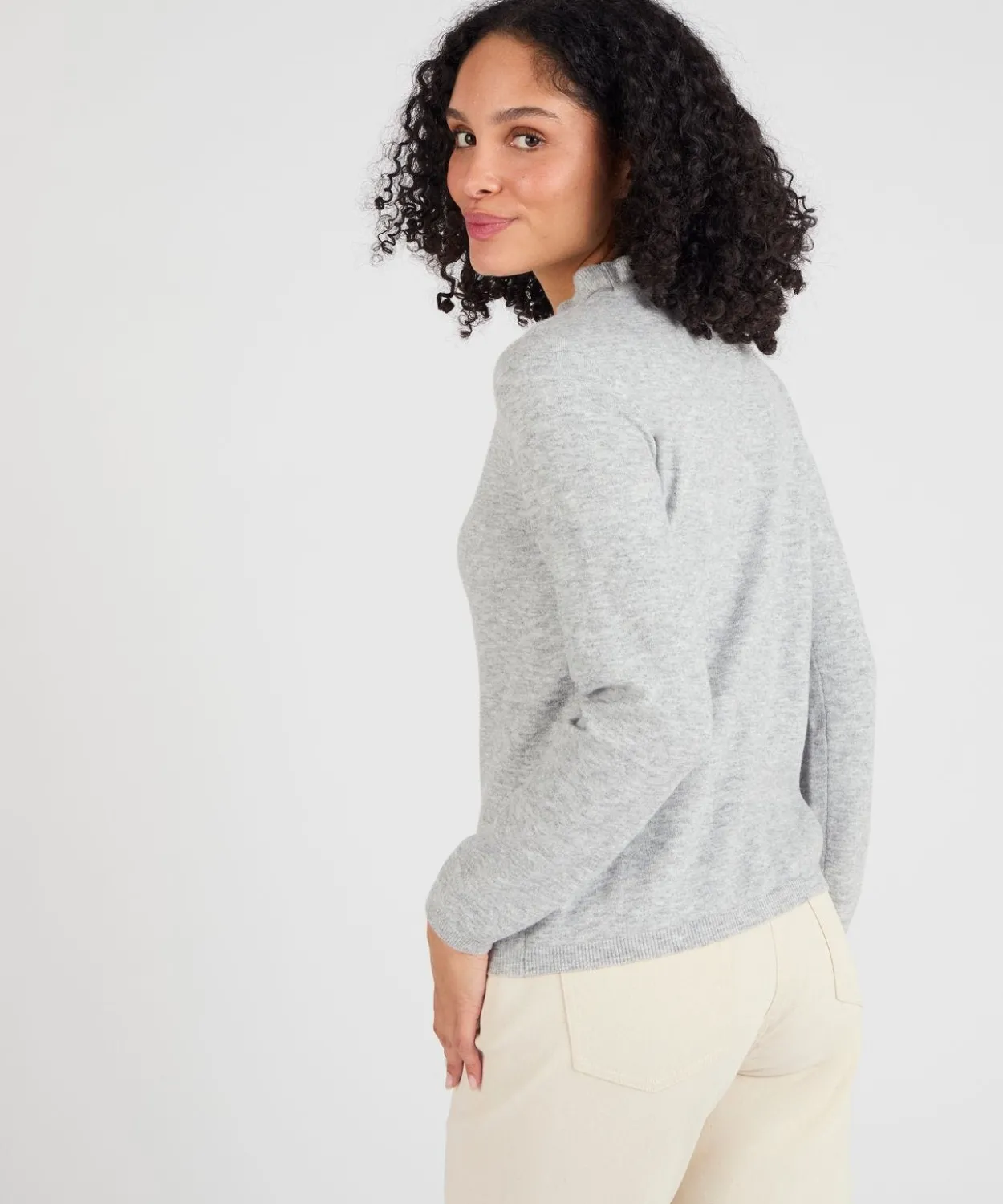 Pull col à volant mélange laine Thermolactyl