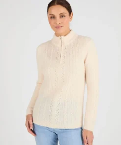 Pull col zippé mélange alpaga