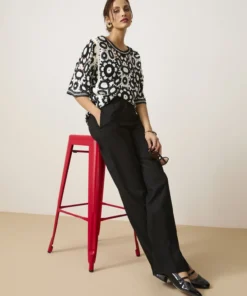 Pull effet crochet bicolore