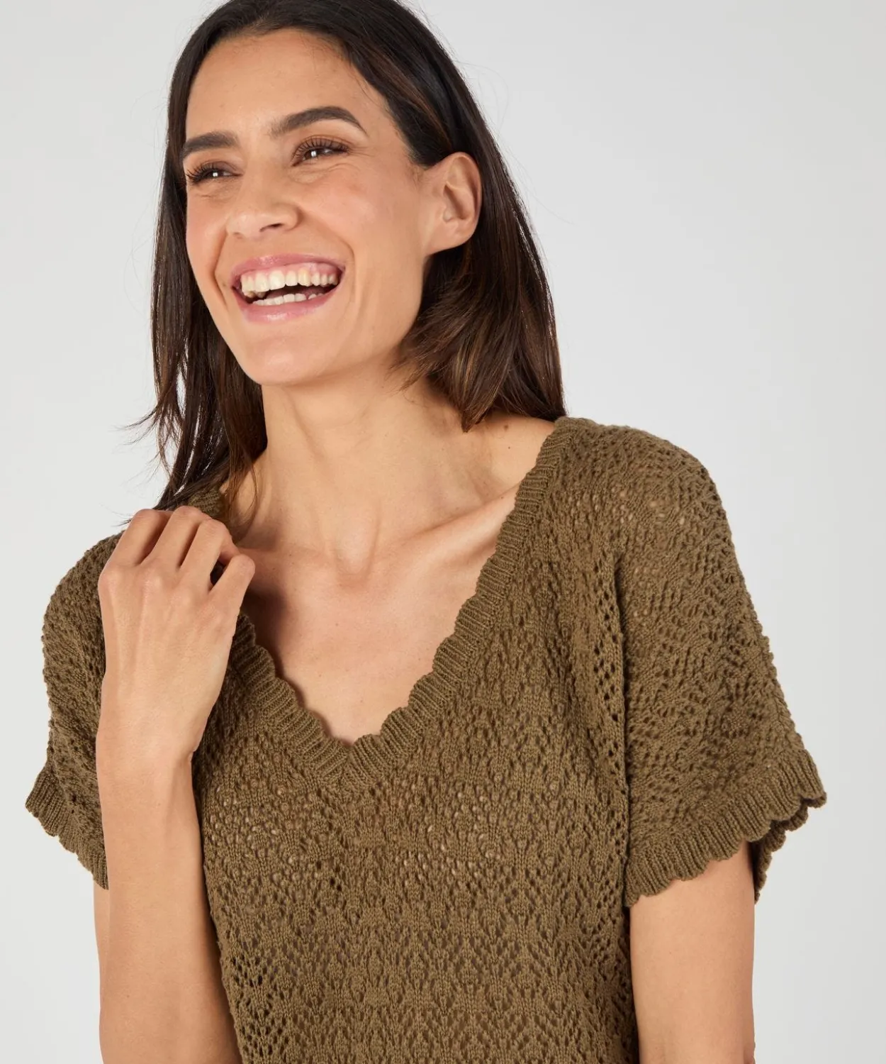 Pull en maille pointelle