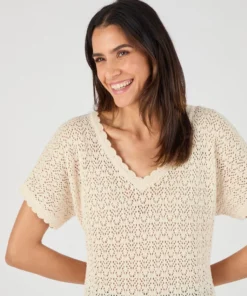 Pull en maille pointelle