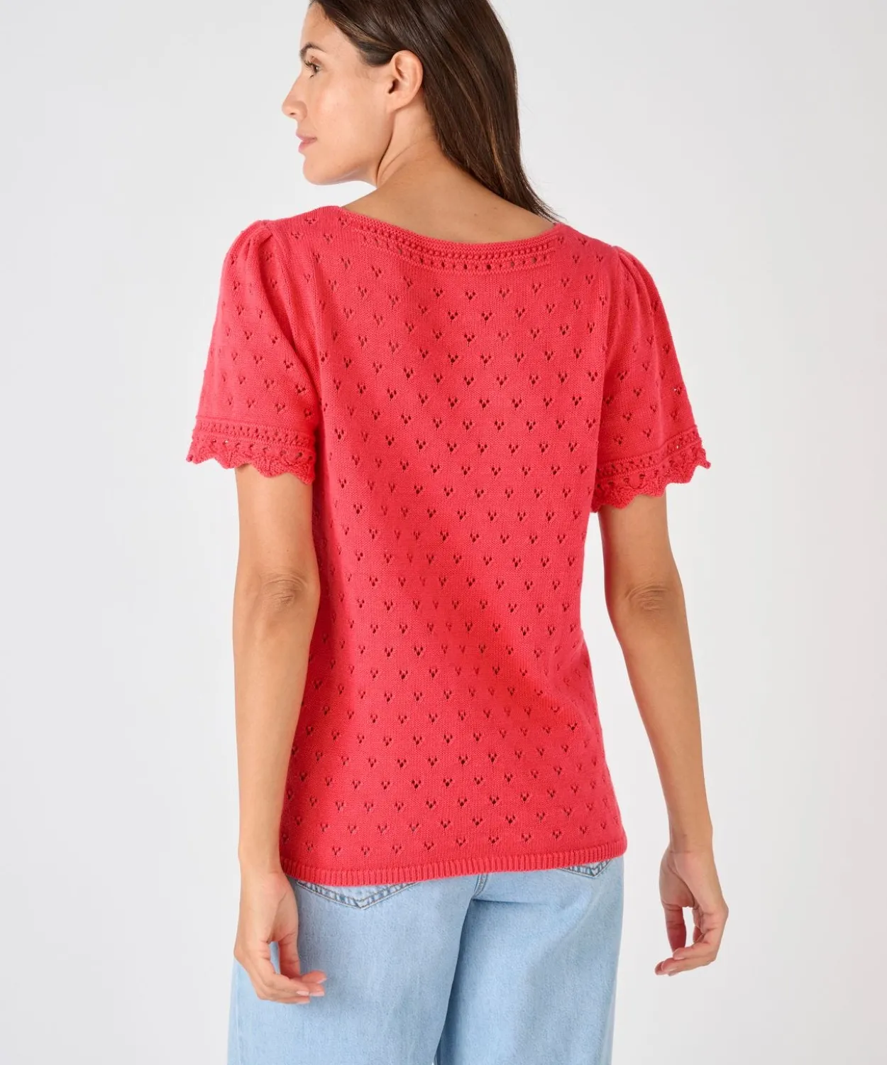 Pull jeu de maille fantaisie