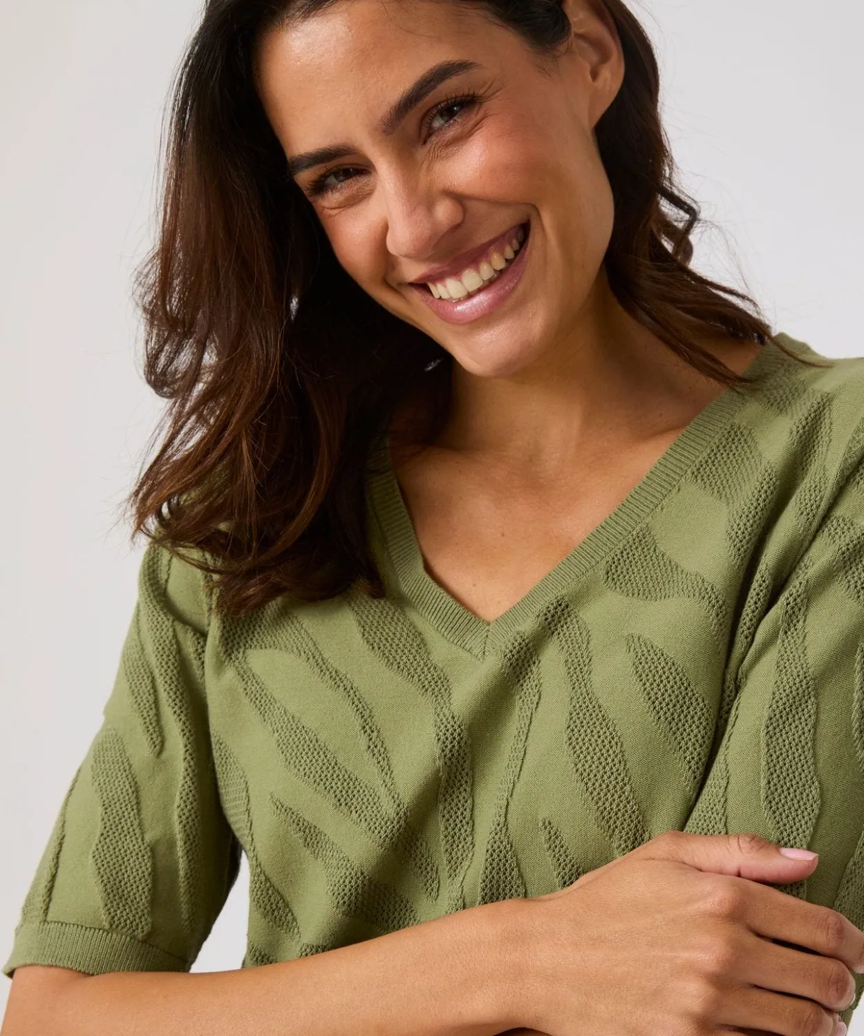 Pull jeu de maille motif zébré