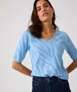 Pull jeu de maille motif zébré