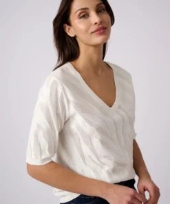Pull jeu de maille motif zébré