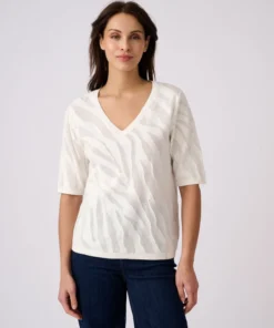 Pull jeu de maille motif zébré