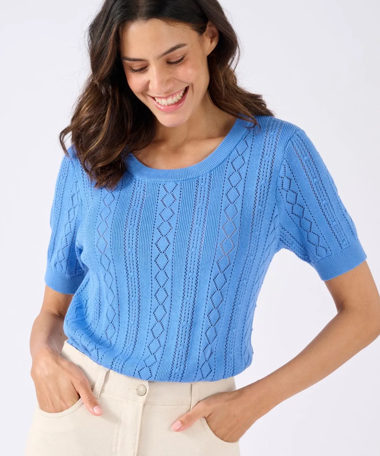 Pull maille ajourée