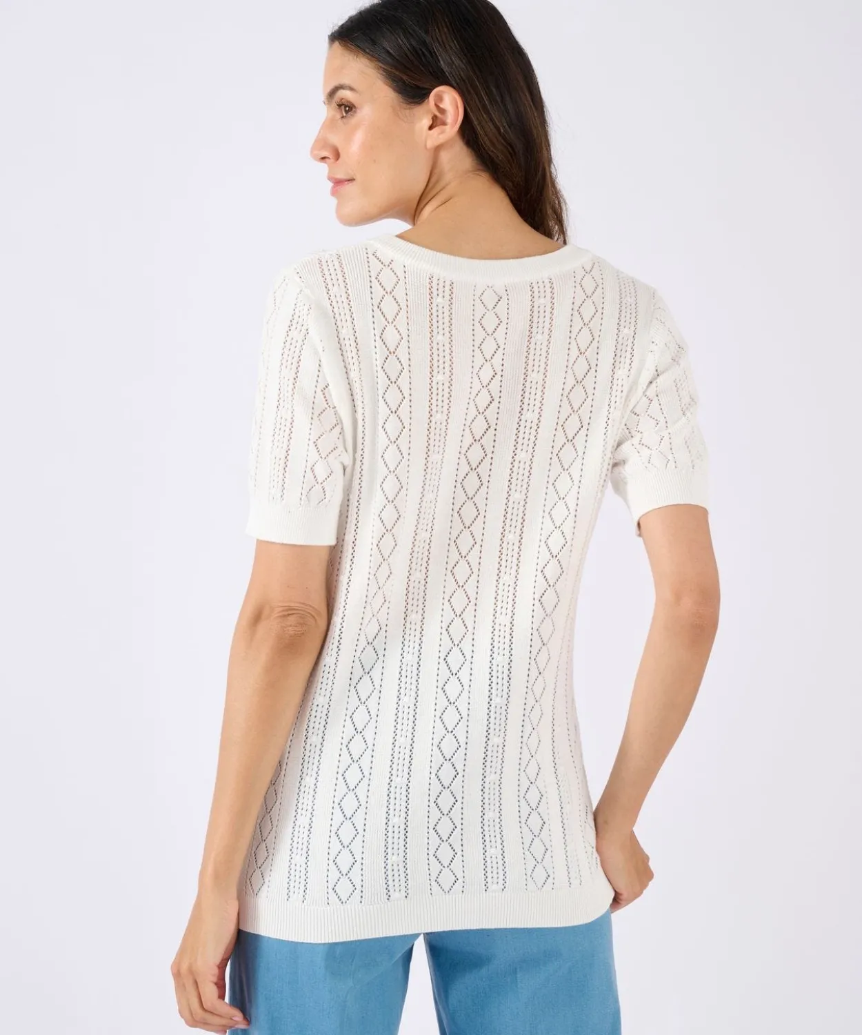 Pull maille ajourée