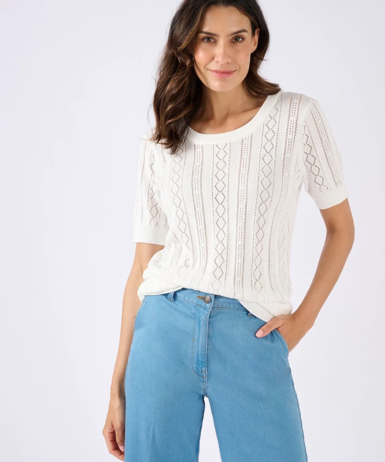 Pull maille ajourée