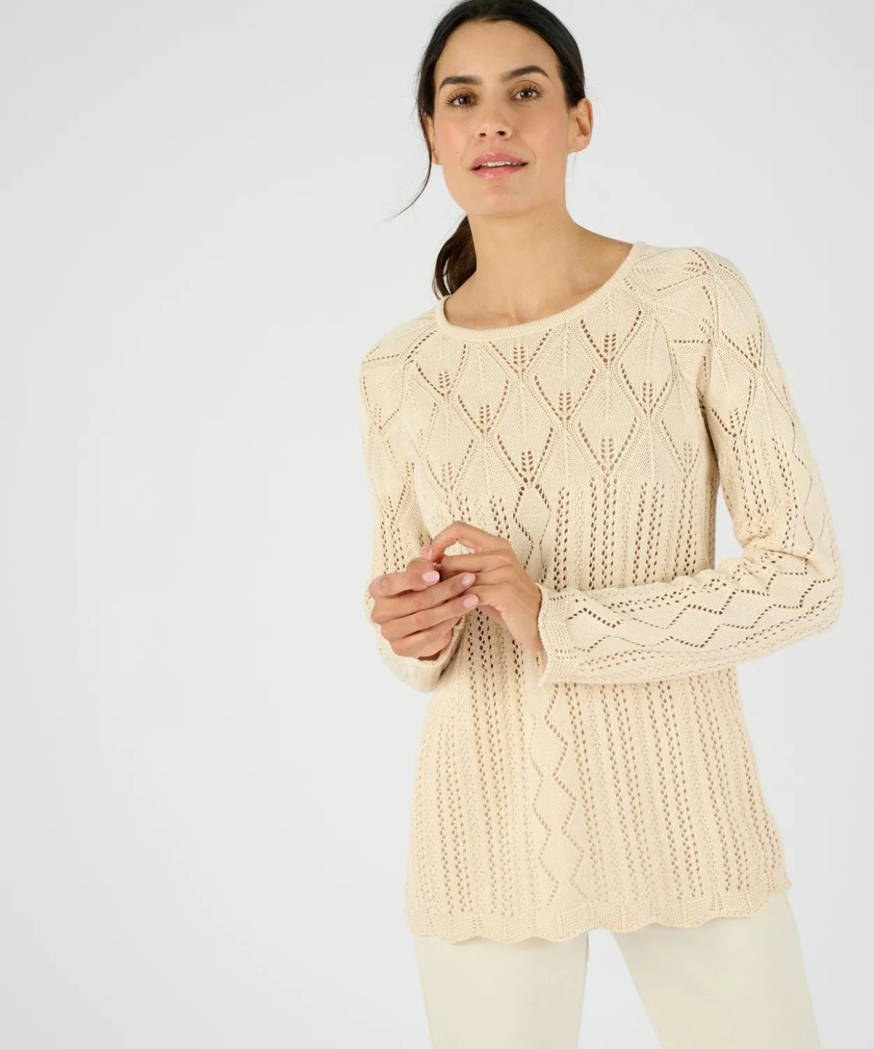 Pull maille ajourée