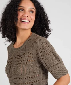 Pull maille ajourée effet crochet