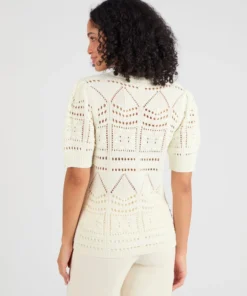 Pull maille ajourée effet crochet