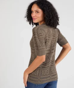 Pull maille ajourée effet crochet