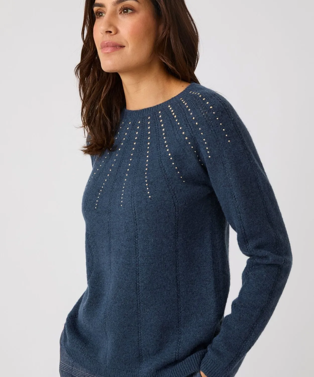 Pull maille ajourée et strass Thermolactyl