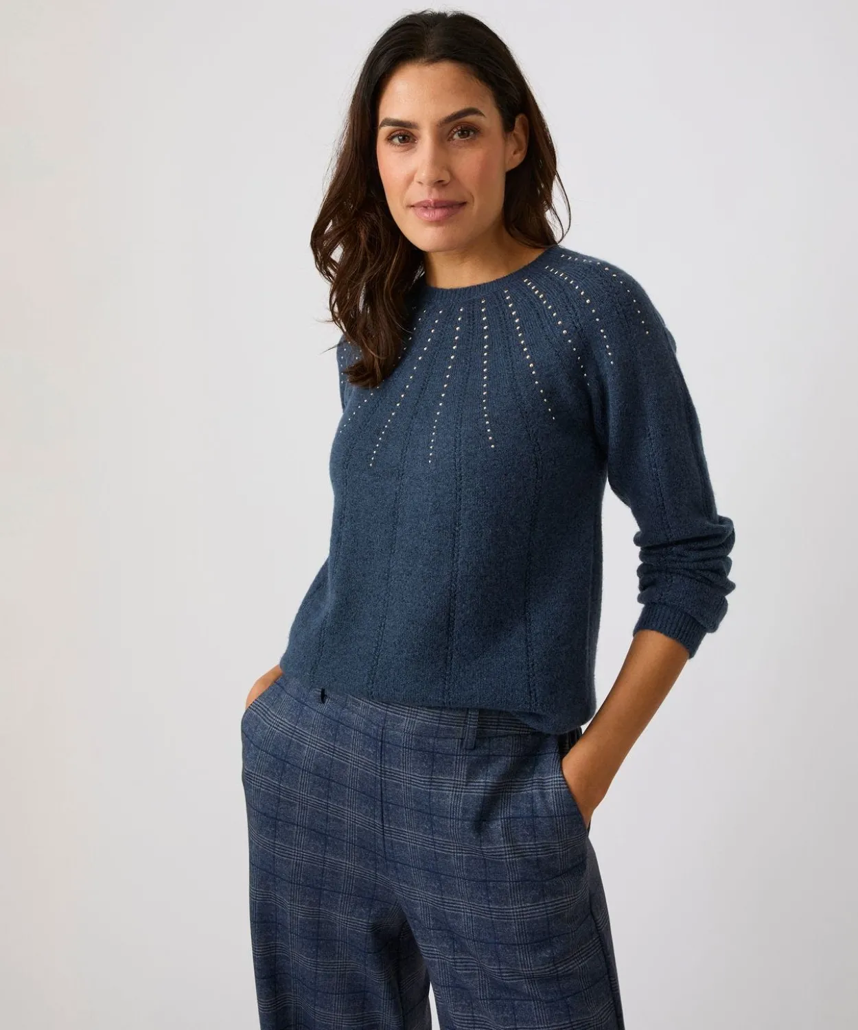 Pull maille ajourée et strass Thermolactyl