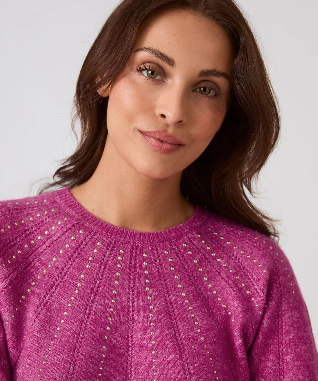 Pull maille ajourée et strass Thermolactyl