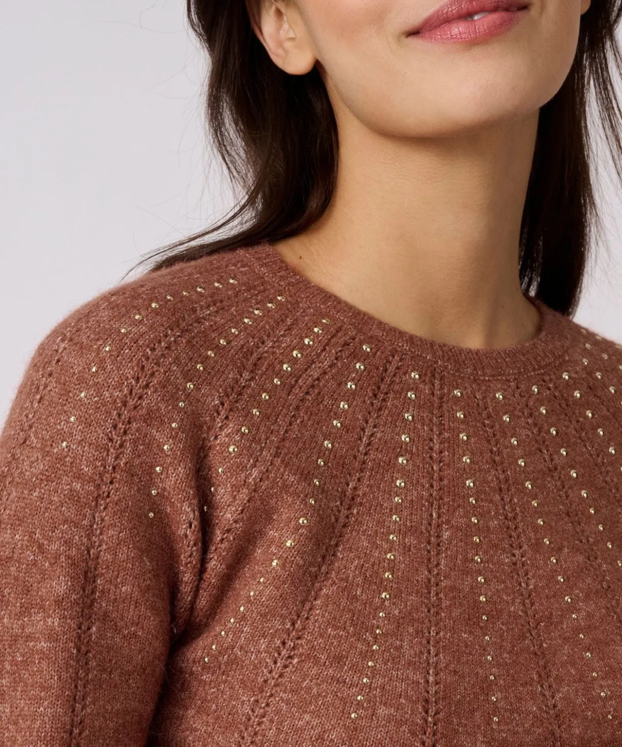 Pull maille ajourée et strass Thermolactyl