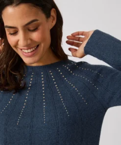 Pull maille ajourée et strass Thermolactyl