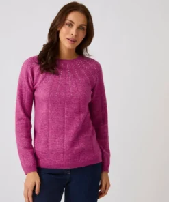 Pull maille ajourée et strass Thermolactyl