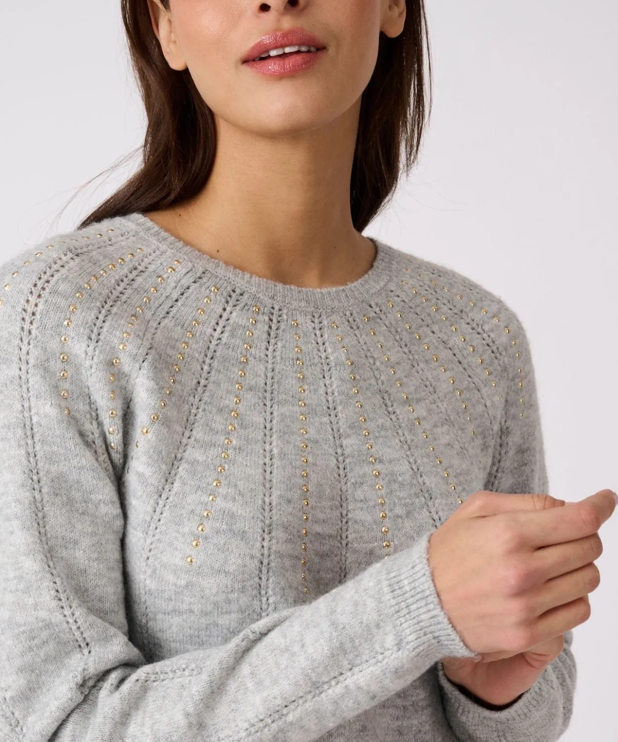 Pull maille ajourée et strass Thermolactyl