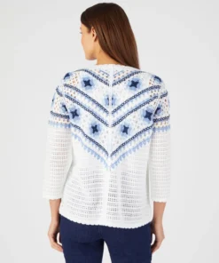 Pull maille crochet colorée