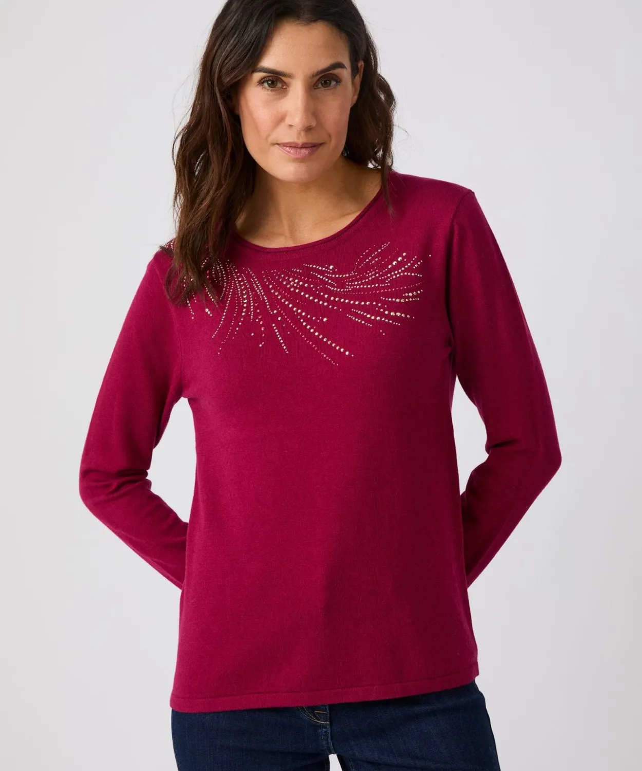 Pull maille fine à clous