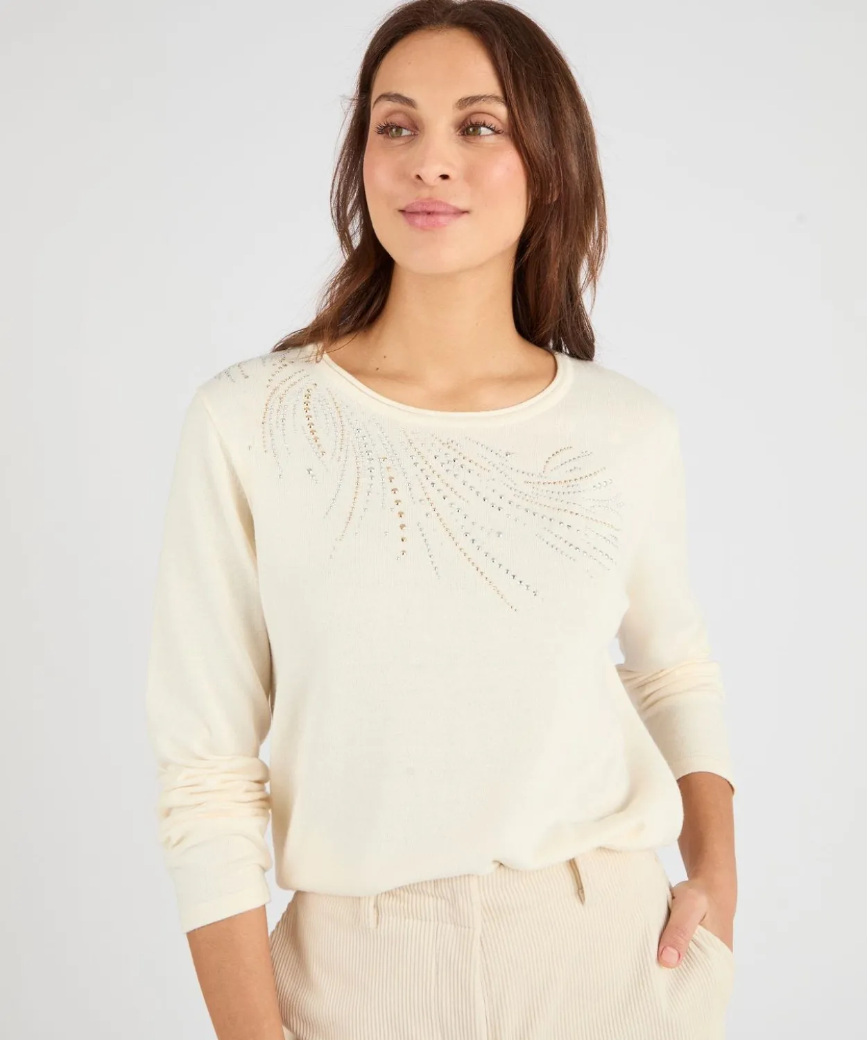 Pull maille fine à clous