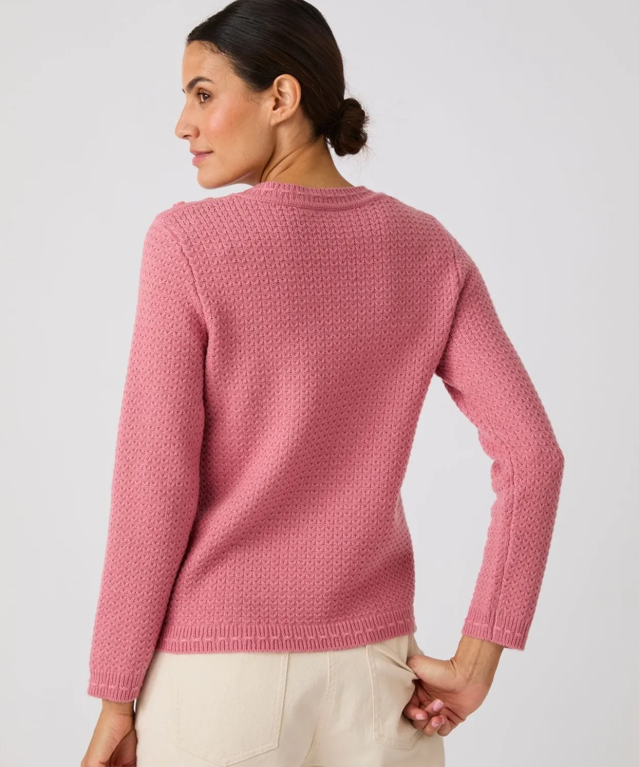 Pull mélange laine boutons épaule