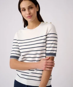 Pull rayé manches aux coudes