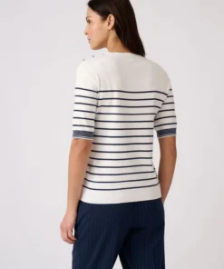 Pull rayé manches aux coudes