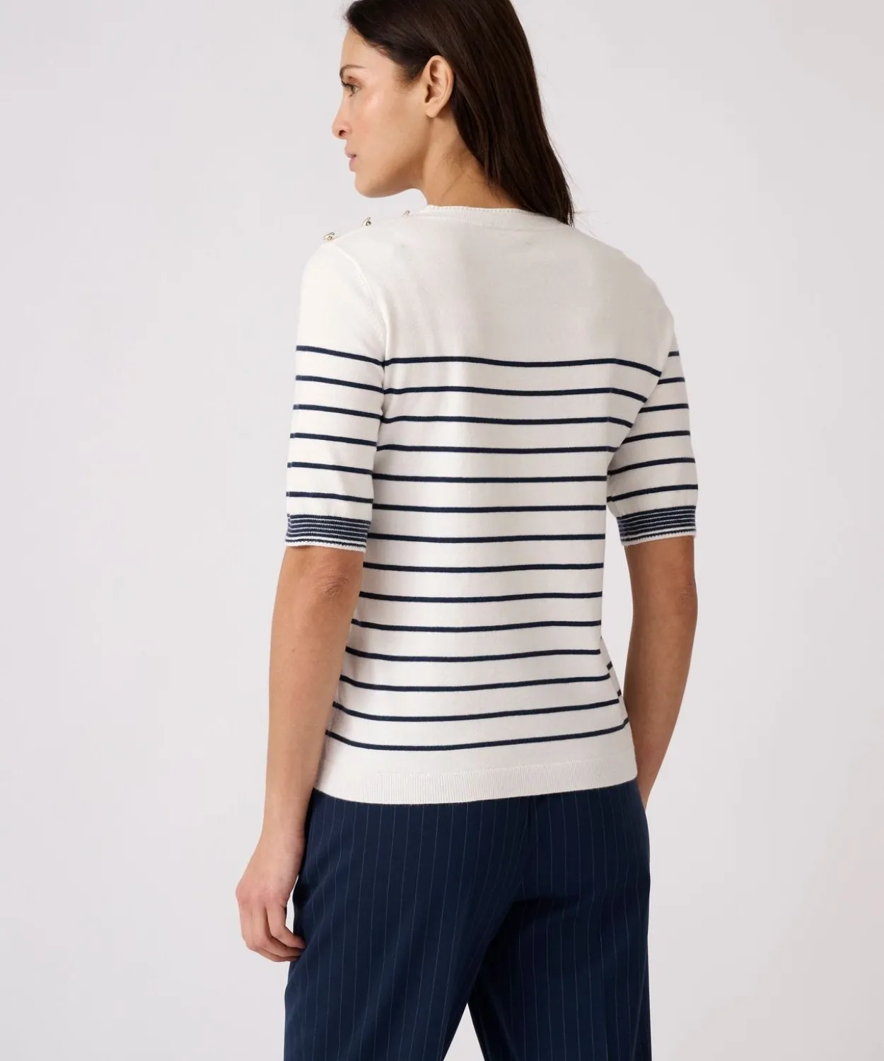 Pull rayé manches aux coudes