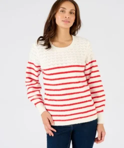 Pull rayures et maille ajourée Thermolactyl