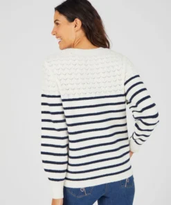 Pull rayures et maille ajourée Thermolactyl