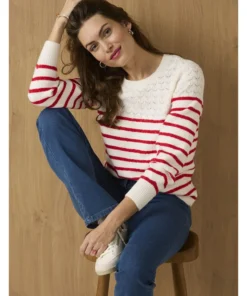 Pull rayures et maille ajourée Thermolactyl
