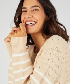 Pull rayures et maille ajourée Thermolactyl