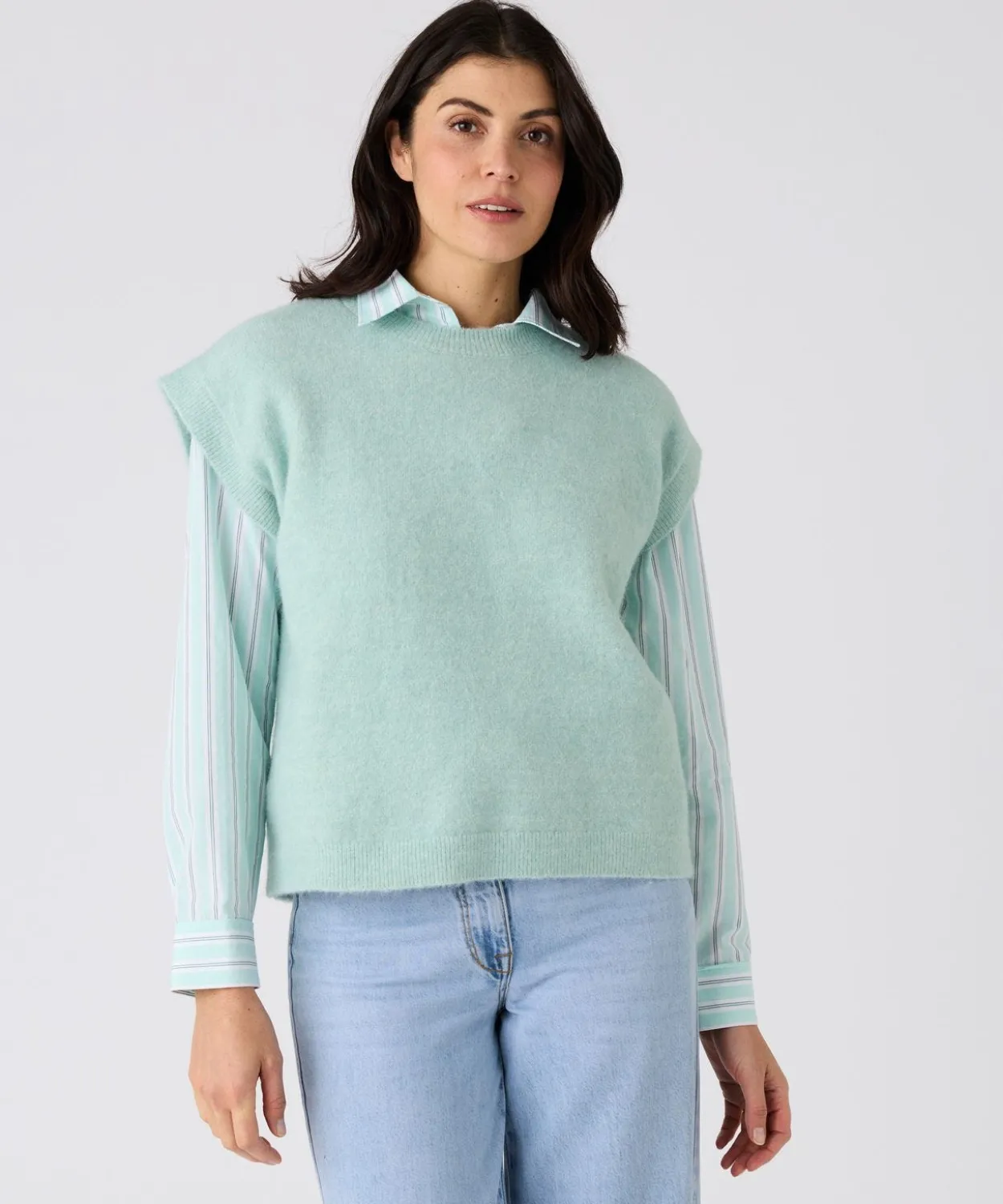Pull sans manches toucher doux