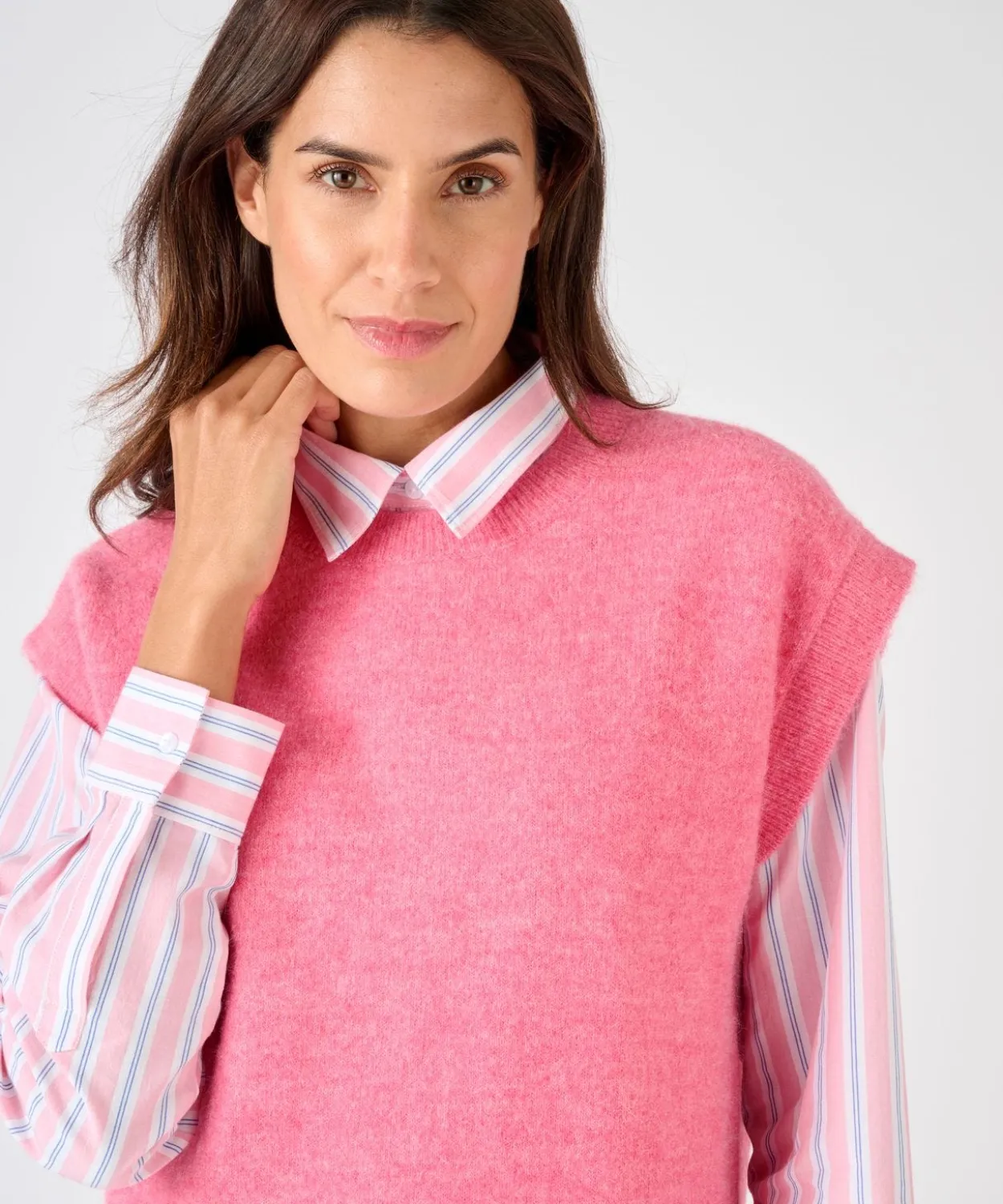 Pull sans manches toucher doux