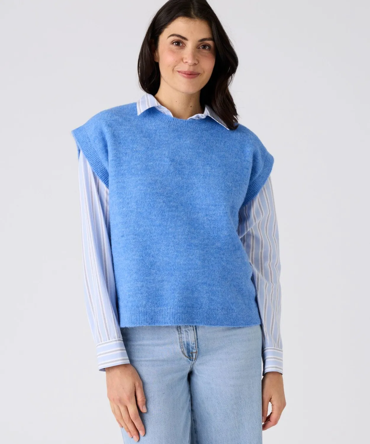 Pull sans manches toucher doux