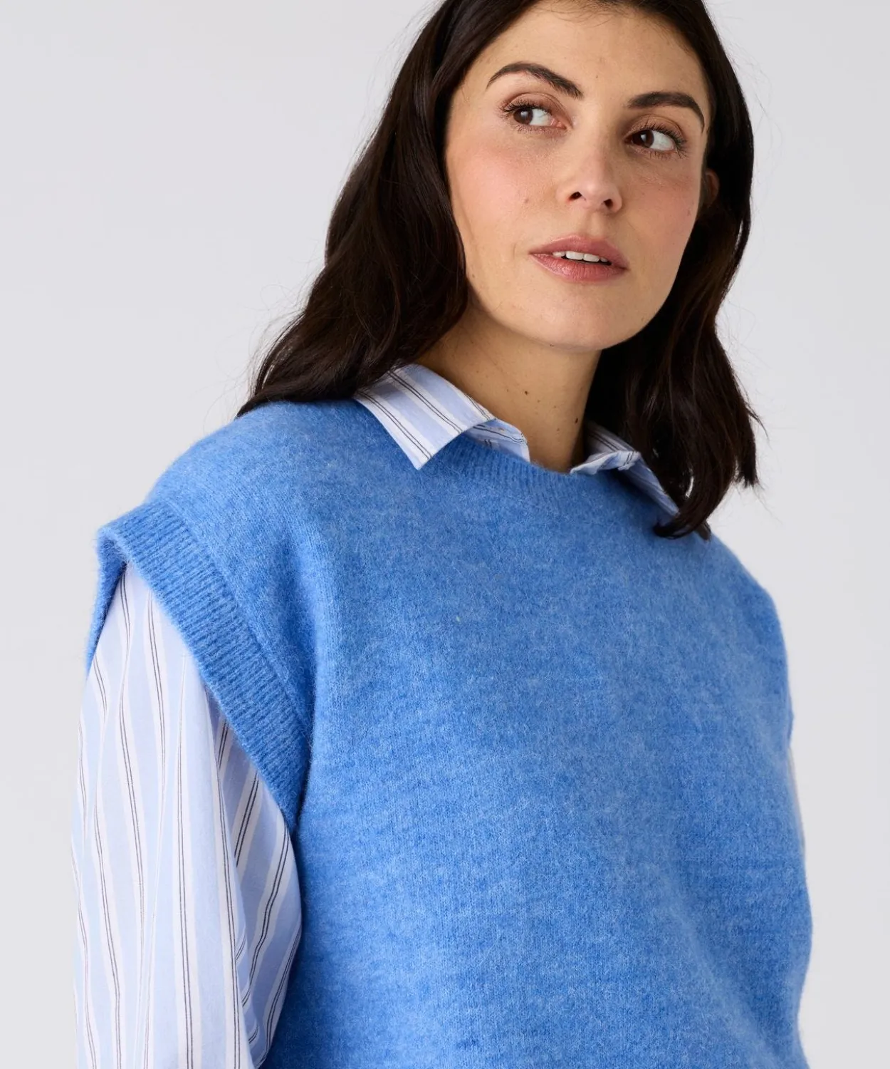 Pull sans manches toucher doux