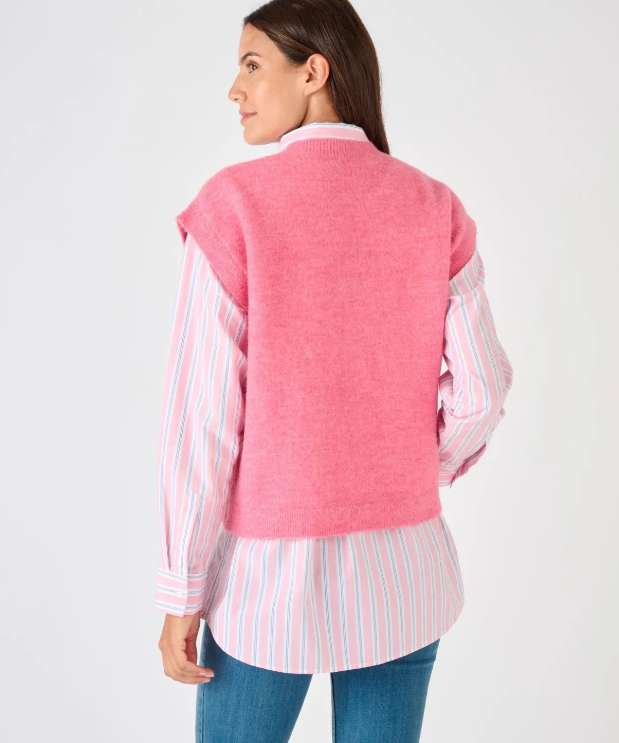 Pull sans manches toucher doux
