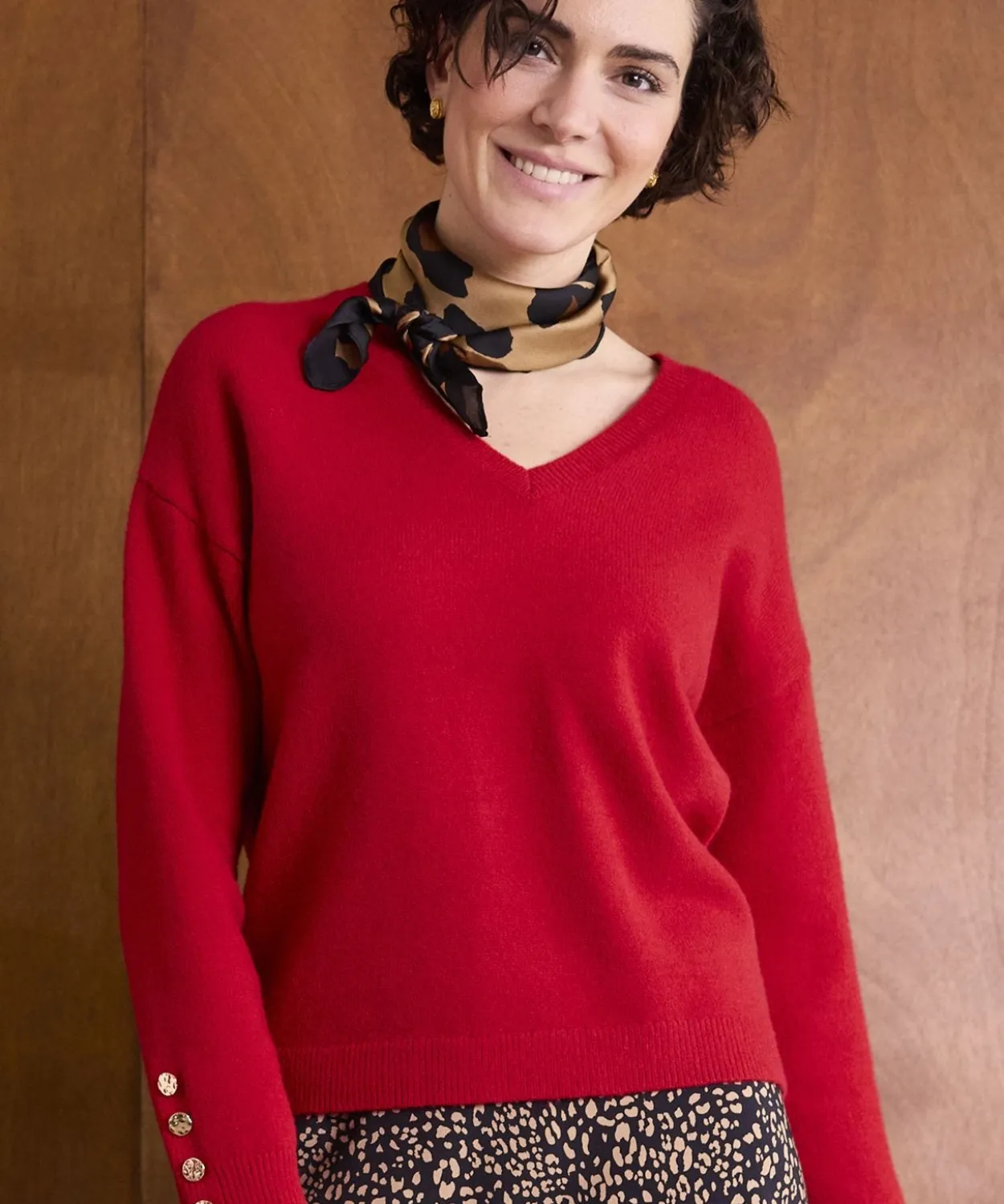 Pull Thermolactyl à boutons uni ou imprimé animalier