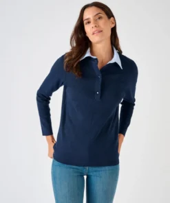 Pull Thermolactyl col chemisier chambray