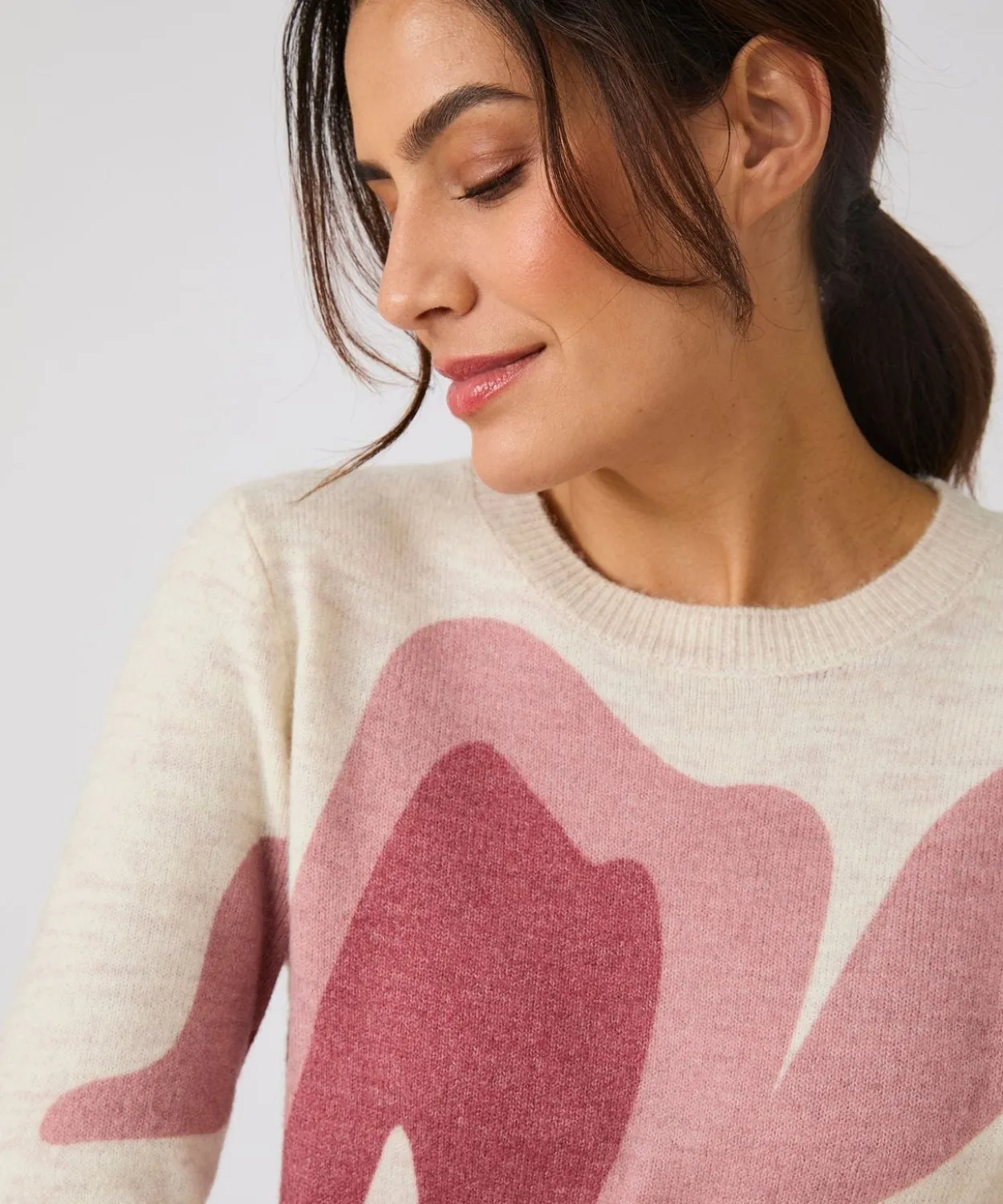 Pull toucher doux imprimé