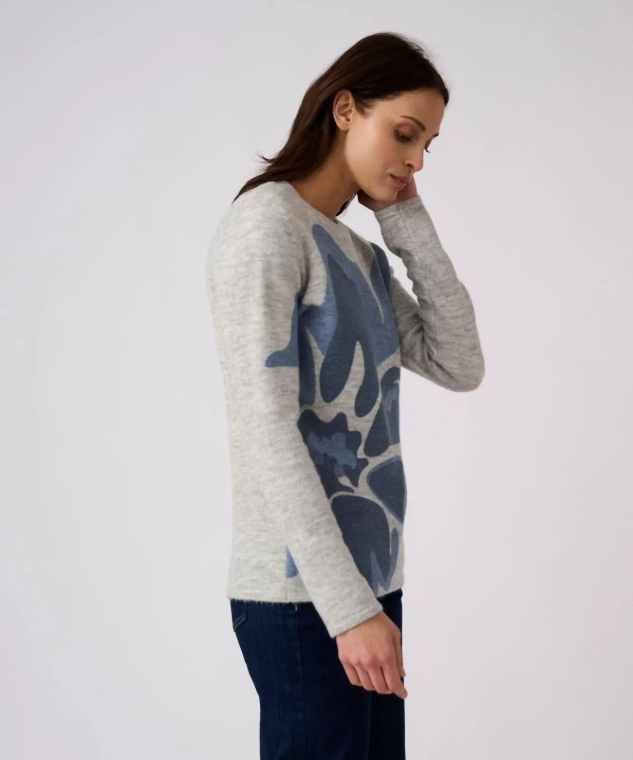 Pull toucher doux imprimé