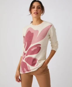 Pull toucher doux imprimé
