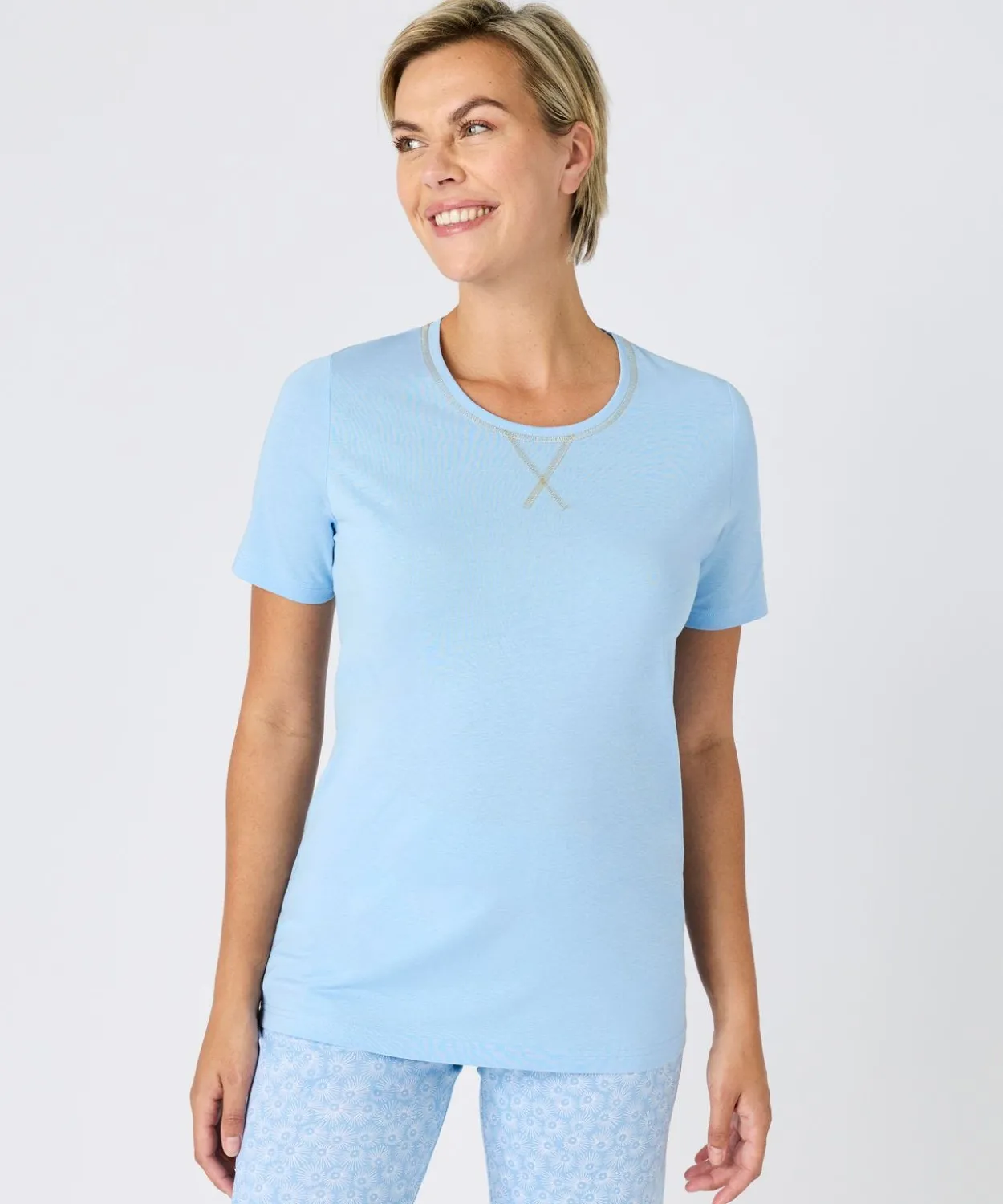 Pyjacourt fantaisie, maille jersey pur coton peigné